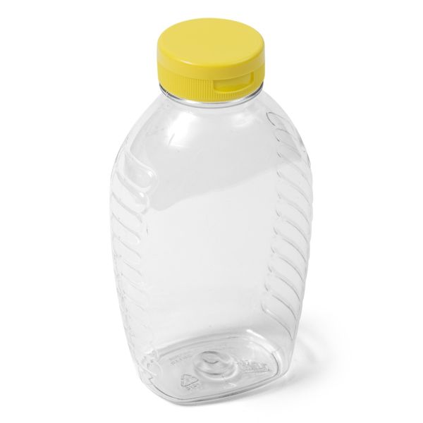 1 lb (16 oz) Clear PET Oval Honey Bottle - 38-400 Neck Finish