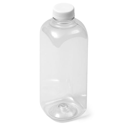 32 oz Clear PET Square Bottle - 38-400 Neck Finish