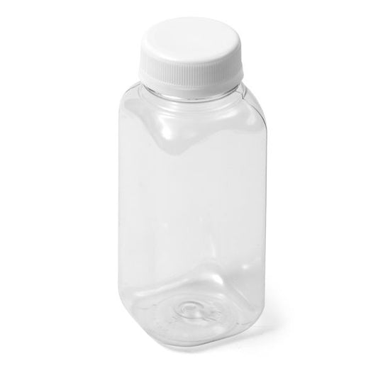 8 oz Clear PET Square Bottle - 38-400 Neck Finish