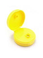 38-400 Flip Top Cap with Pressure Sensitive Liner - 7.62mm Round Oriface - Bag of 25 - Yellow