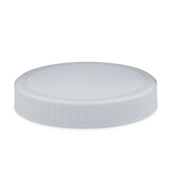 63MM Caps with Liners for 2 LB Wide Mouth Oval Jars - Bag of 25 - White