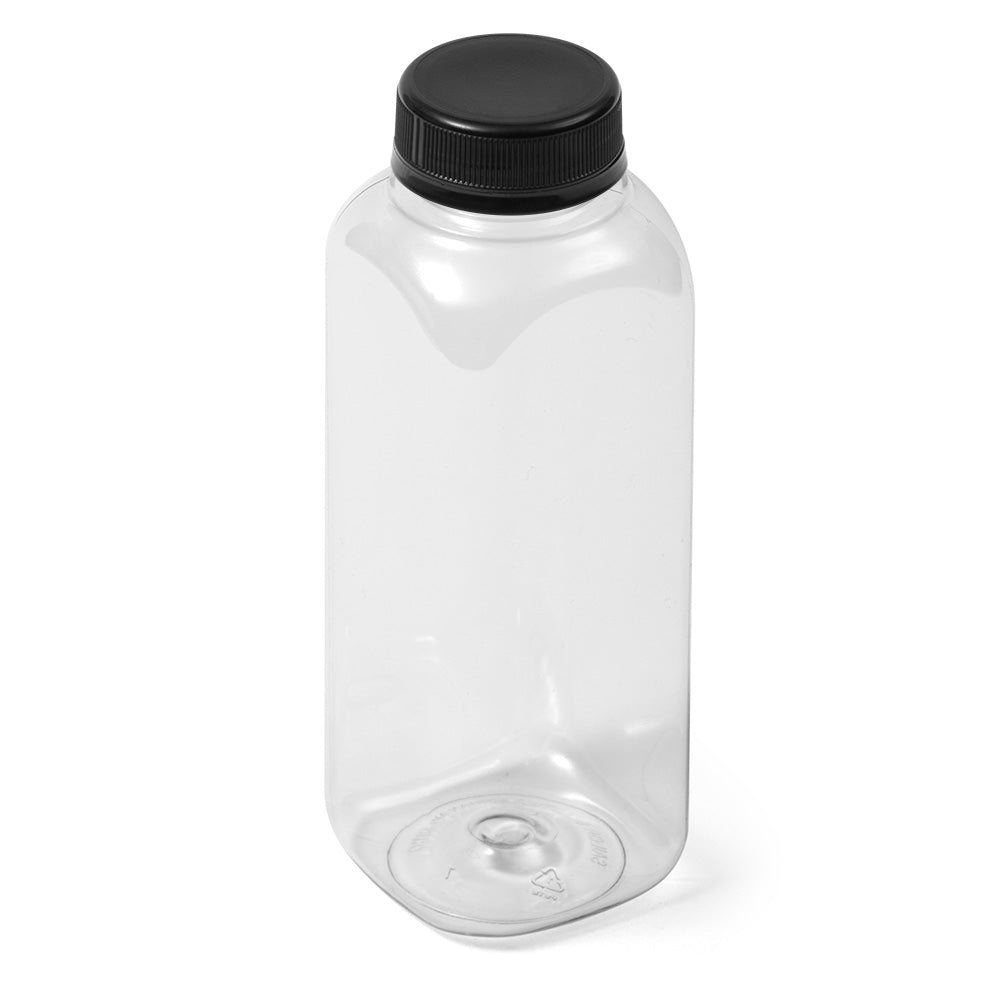 12 fl oz Clear PET Square Bottle - DBJ