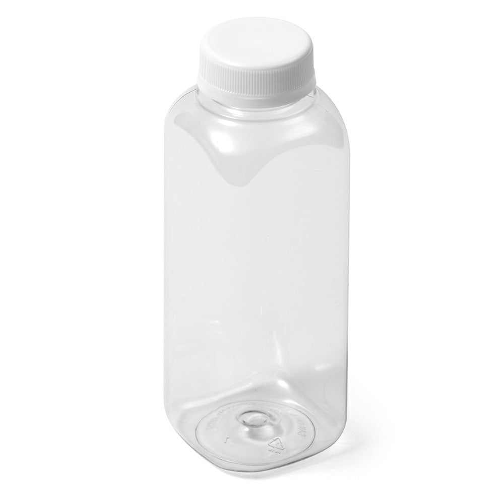 12 fl oz Clear PET Square Bottle - DBJ