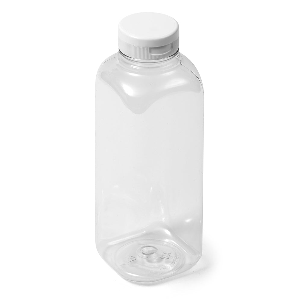 12 fl oz Clear PET Square Bottle - 38-400
