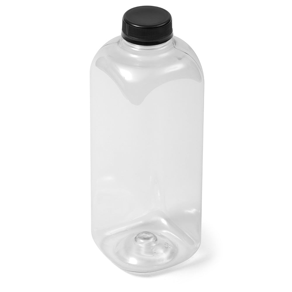 32 fl oz Clear PET Square Bottle - DBJ