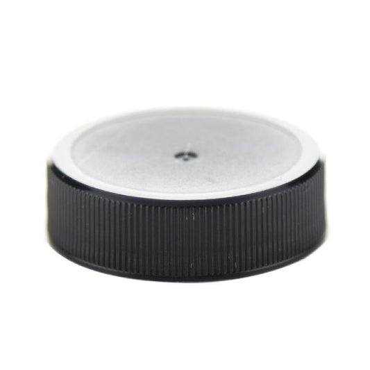 38-400 Flat Top Cap with Pressure Sensitive Liner - Bag of 25 - Black