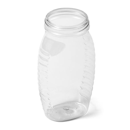 1 lb (12 oz) Clear PET Wide Mouth Oval Honey Jar - 58-400 Wide Mouth Finish