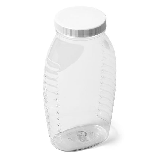 2 lb (22 oz) Clear PET Wide Mouth Oval Honey Jar - 58-400 Wide Mouth Finish