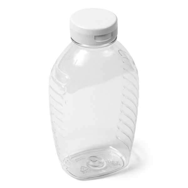 1 lb (16 oz) Clear PET Oval Honey Bottle - 38-400 Neck Finish
