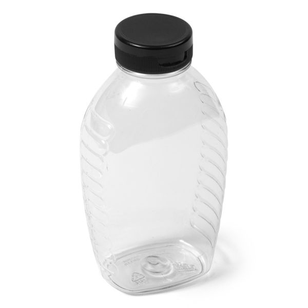 1 lb (16 oz) Clear PET Oval Honey Bottle - 38-400 Neck Finish