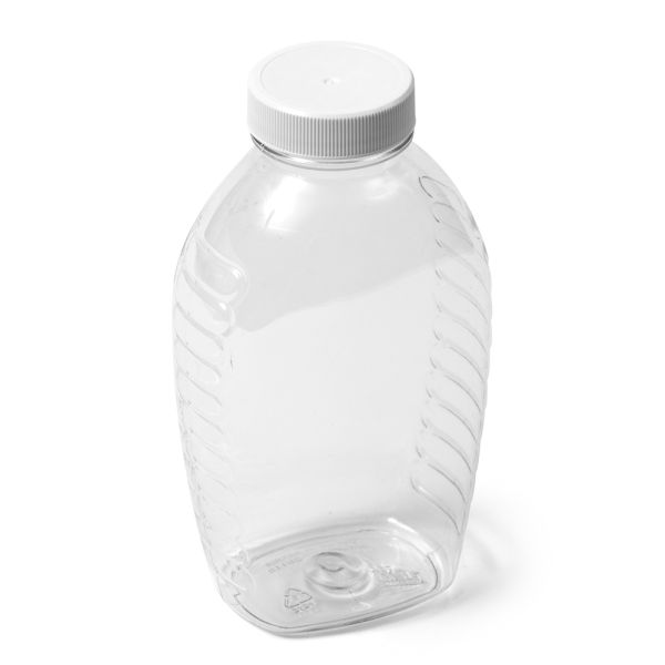 1 lb (16 oz) Clear PET Oval Honey Bottle - 38-400 Neck Finish