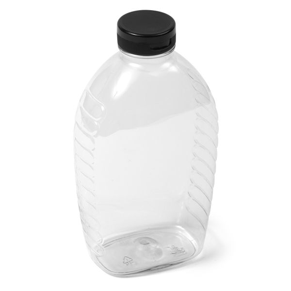 2 lb (32 oz) Clear PET Oval Honey Bottle - 38-400 Neck Finish