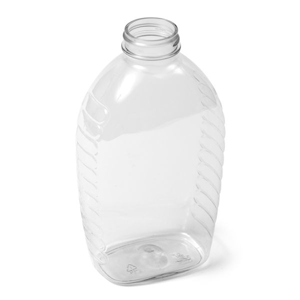 2 lb (32 oz) Clear PET Oval Honey Bottle - 38-400 Neck Finish