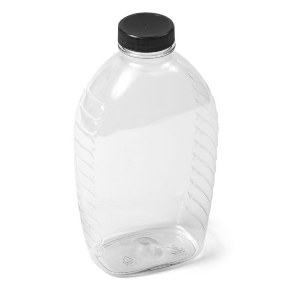 1 lb (16 oz) Clear PET Oval Honey Bottle - 38-400 Neck Finish
