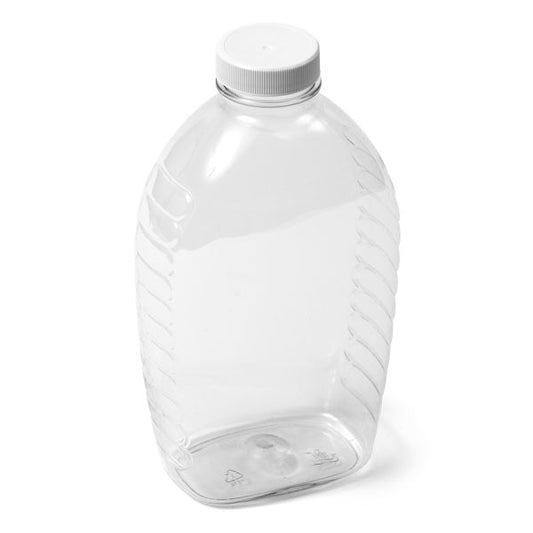 2 lb (32 oz) Clear PET Oval Honey Bottle - 38-400 Neck Finish