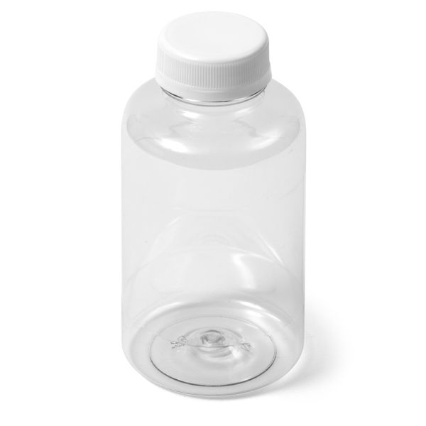 12 oz Clear PET Boston Round Bottle - 38-400 Neck Finish