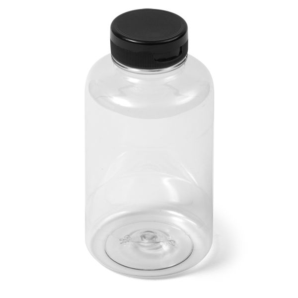 12 oz Clear PET Boston Round Bottle - 38-400 Neck Finish