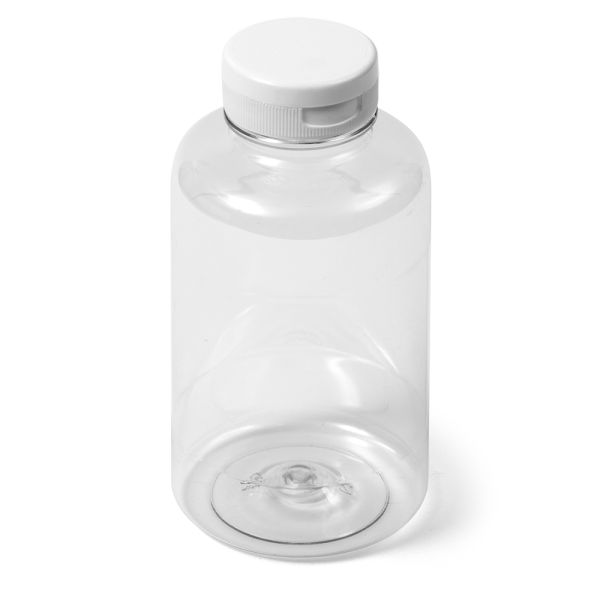 12 oz Clear PET Boston Round Bottle - 38-400 Neck Finish