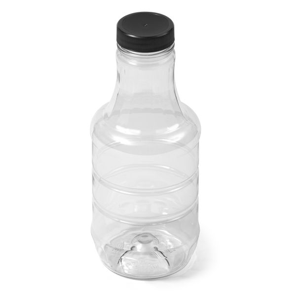 18 oz Clear PET Round Sauce Bottle - 38-400 Neck Finish