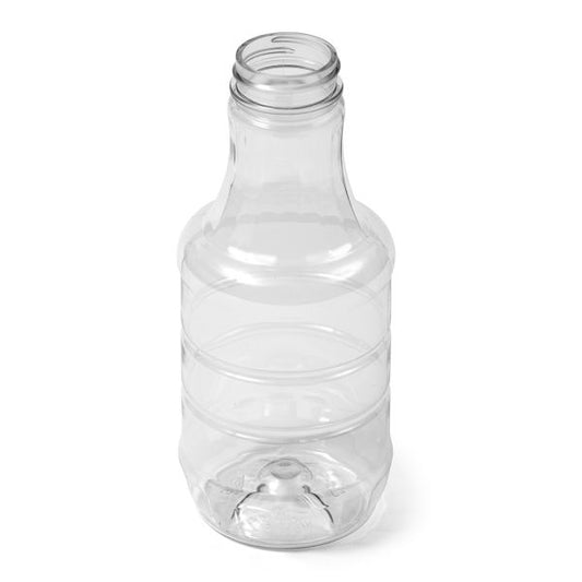 18 oz Clear PET Round Sauce Bottle - 38-400 Neck Finish