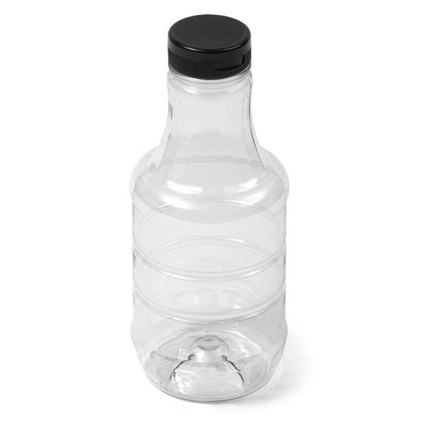 18 oz Clear PET Round Sauce Bottle - 38-400 Neck Finish