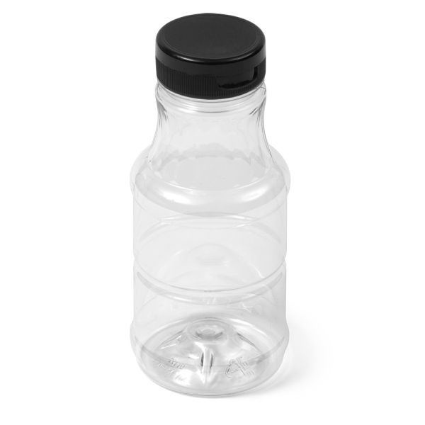 8 oz Clear PET Round Sauce Bottle - 38-400 Neck Finish
