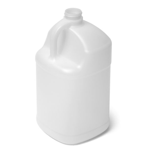 1 gal Natural HDPE Square Industrial Bottle - 38-400 Neck Finish