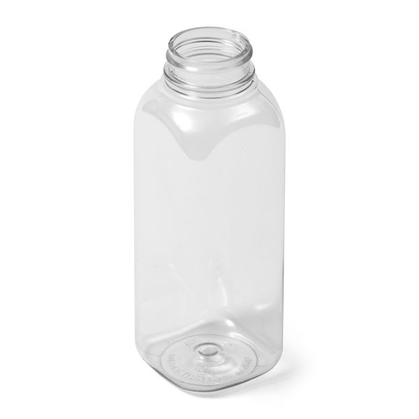 12 oz Clear PET Square Bottle - 38-400 Neck Finish