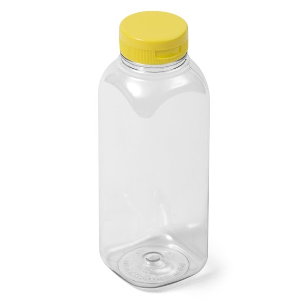 12 oz Clear PET Square Bottle - 38-400 Neck Finish