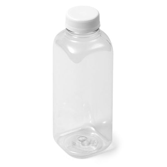 16 oz Clear PET Square Bottle - 38-400 Neck Finish