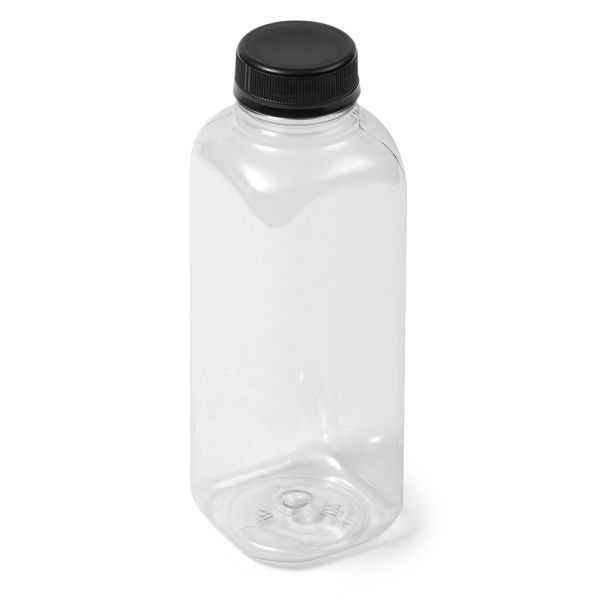 16 oz Clear PET Square Bottle - 38-400 Neck Finish