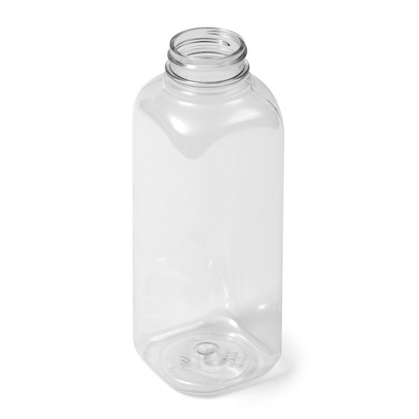 16 oz Clear PET Square Bottle - 38-400 Neck Finish