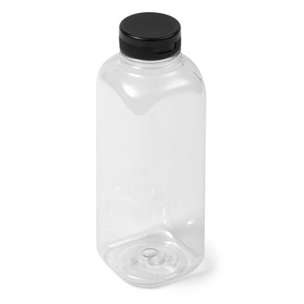 16 oz Clear PET Square Bottle - 38-400 Neck Finish