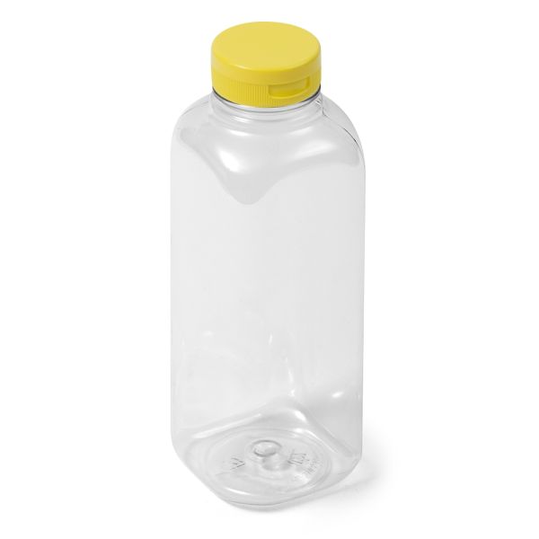 16 oz Clear PET Square Bottle - 38-400 Neck Finish