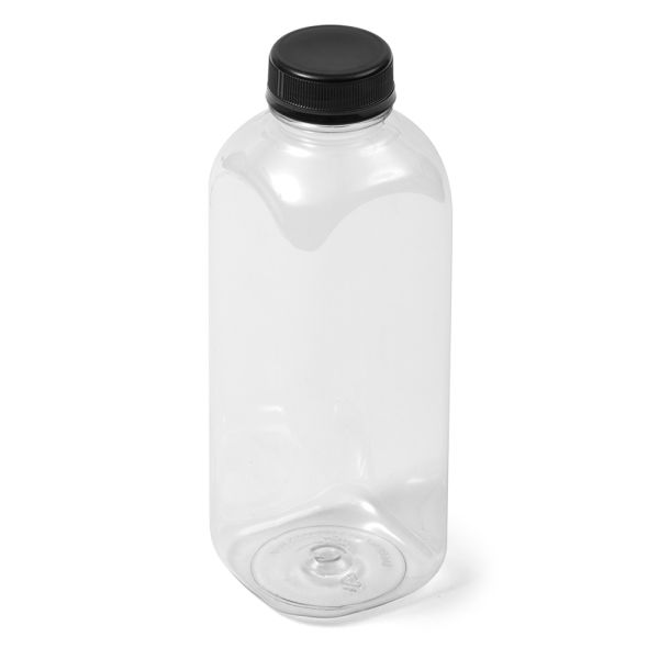 20 oz Clear PET Square Bottle - 38-400 Neck Finish