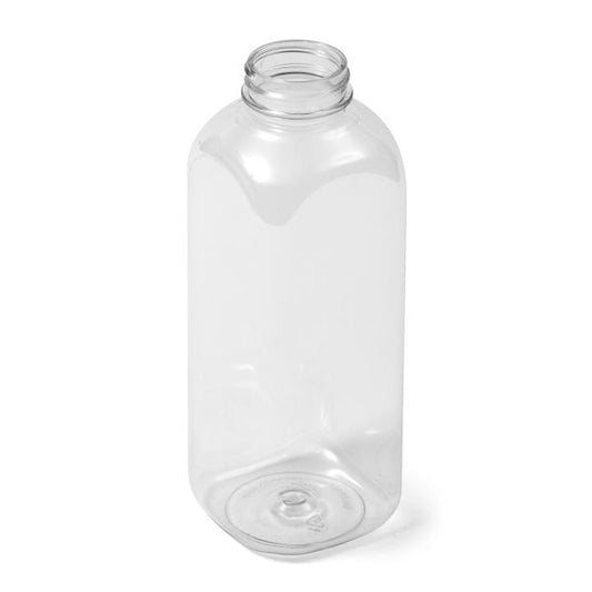 20 oz Clear PET Square Bottle - IPEC Tamper Evident Neck
