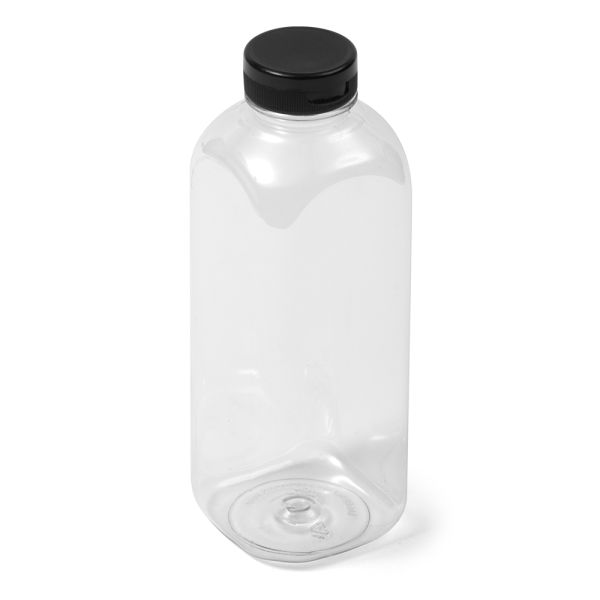20 oz Clear PET Square Bottle - 38-400 Neck Finish