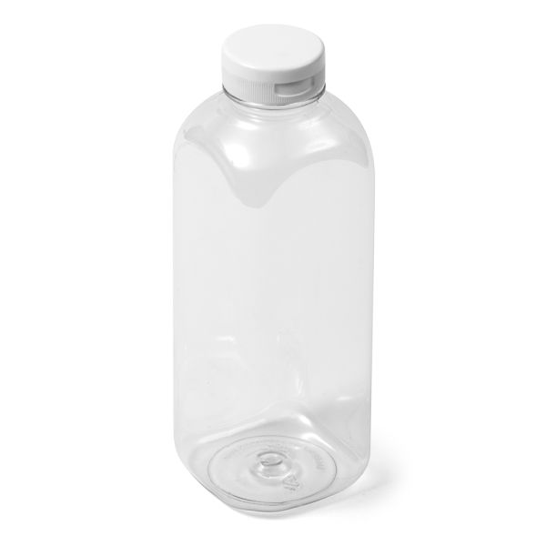 20 oz Clear PET Square Bottle - 38-400 Neck Finish
