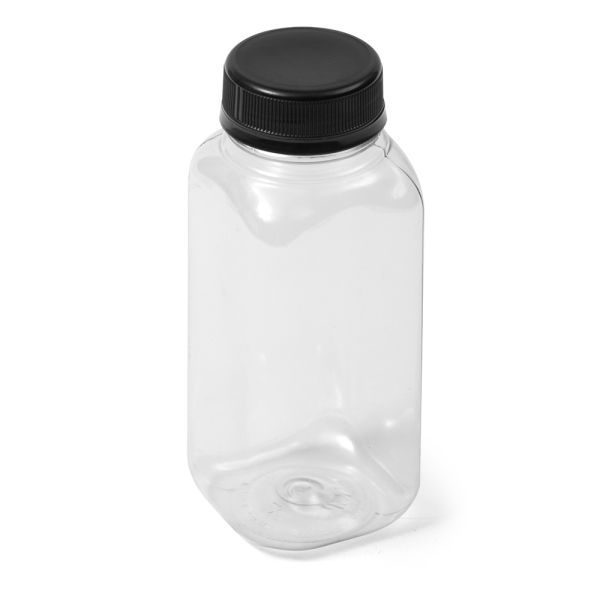 8 oz Clear PET Square Bottle - 38-400 Neck Finish
