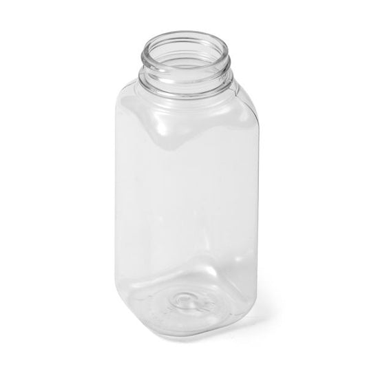 8 oz Clear PET Square Bottle - 38-400 Neck Finish