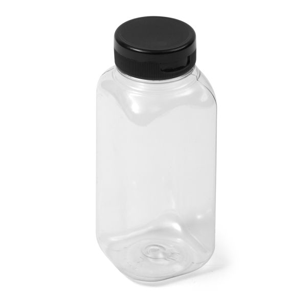 8 oz Clear PET Square Bottle - 38-400 Neck Finish