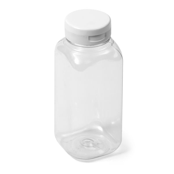 8 oz Clear PET Square Bottle - 38-400 Neck Finish