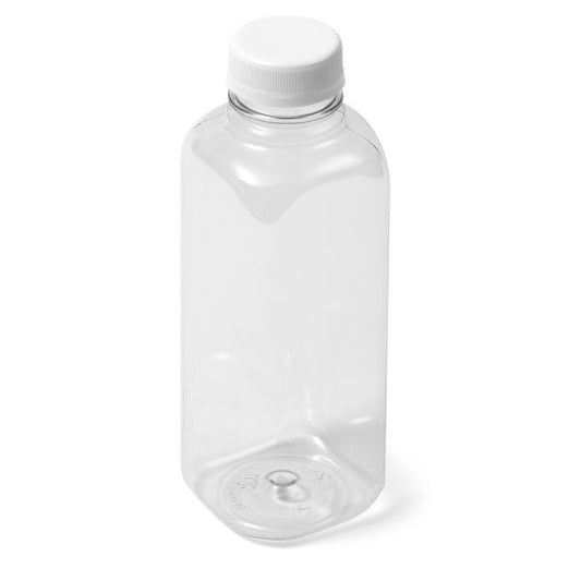 16 oz Clear PET Square Bottle - PANO Premium Tamper Evident Neck