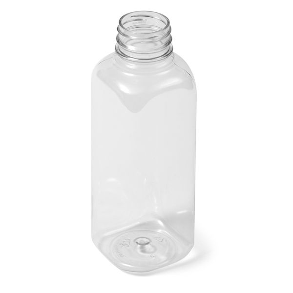 16 oz Clear PET Square Bottle - PANO Premium Tamper Evident Neck