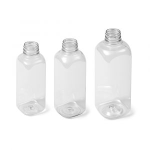 20oz Clear Pet Plastic Arched Square Beverage Bottles (Cap Not Included) - Clear BPA Free 38 mm