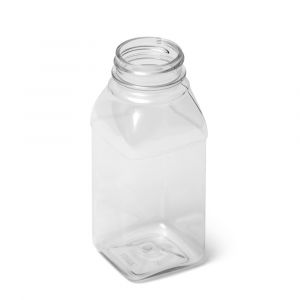 (6) 8 oz. Clear Food Grade Plastic Juice Bottles 8 oz. with Caps (6/pack)  (8 oz., White Lids)